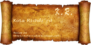 Kota Richárd névjegykártya