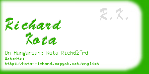 richard kota business card